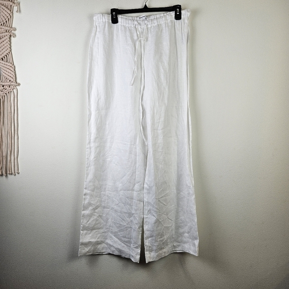 Reformation Olina Linen Pants White Linen Pants Size XL NWOT - Picture 4 of 9